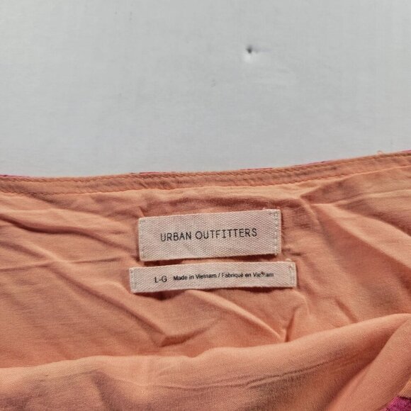 Urban Outfitters Floral Linen Blend Mini Skirt Lined  Size L Red Pink Orange - Picture 4 of 10